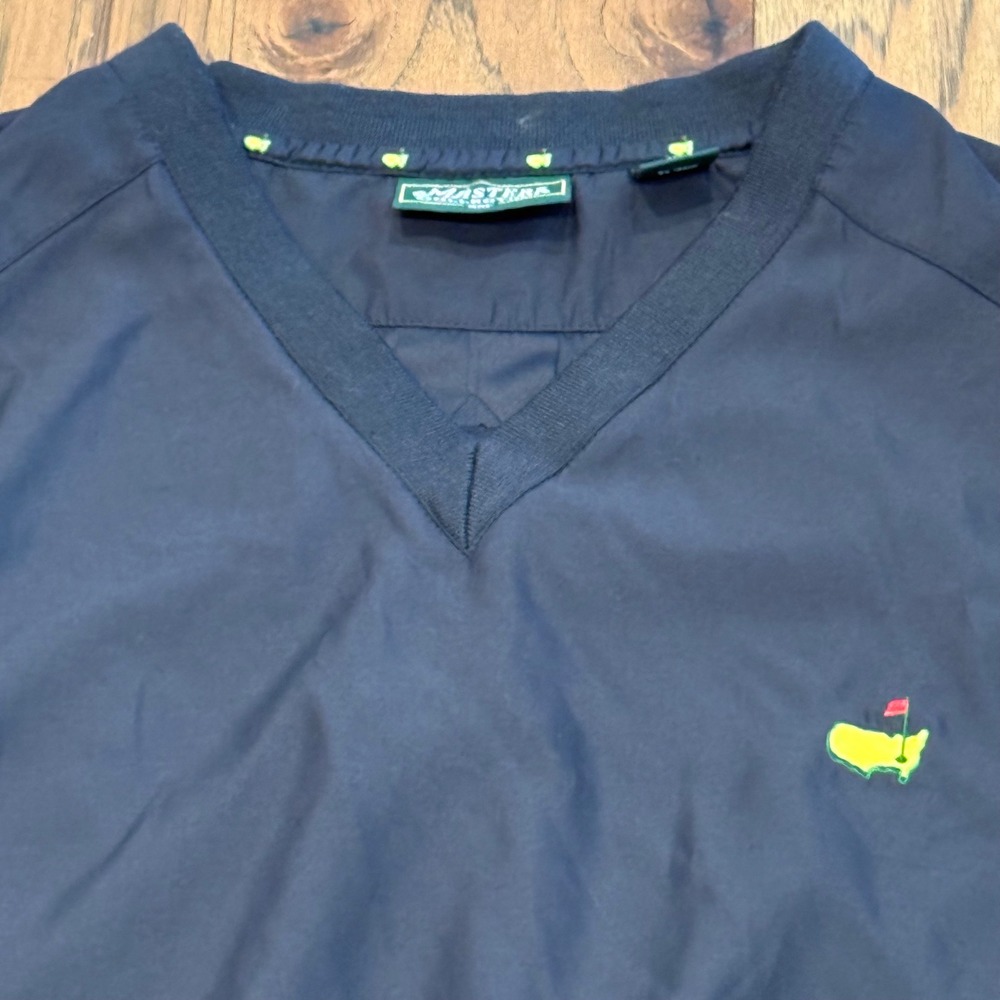 Masters Collection Golf Wind Vest Black V-Neck Embroidered Logo Mens XXL